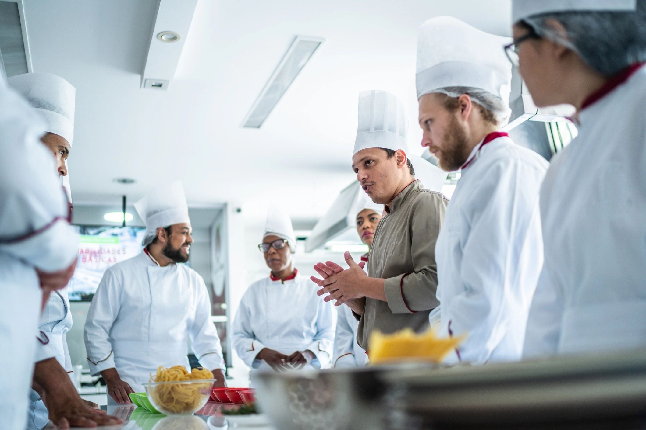 Chef teaching during a baking class